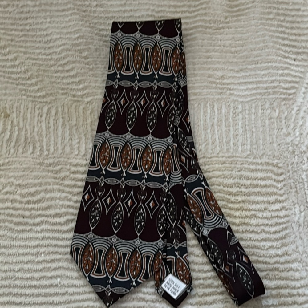 Daniel‎ de Fasson 100% silk geo print vintage new men’s tie